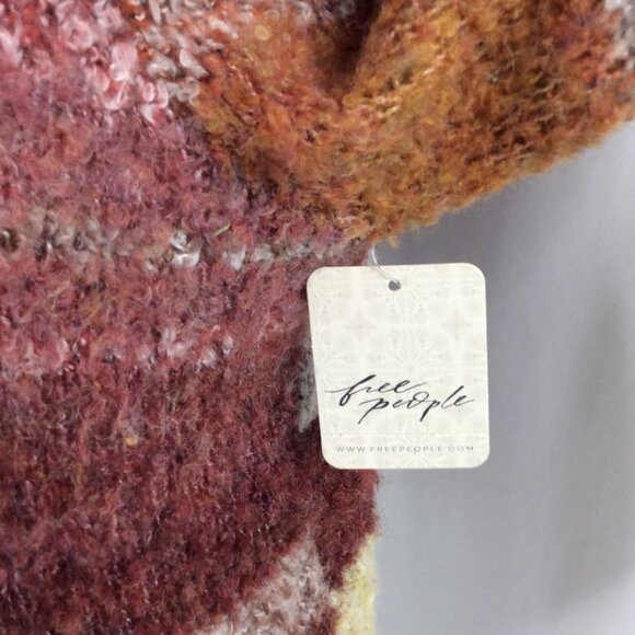 NWT Free People My Girl Sweater Women Size Medium Sunburst Combo Crop Turtleneck - Picture 9 of 12